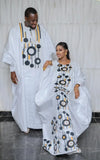 Boubou Africain Pour Couple Blanc