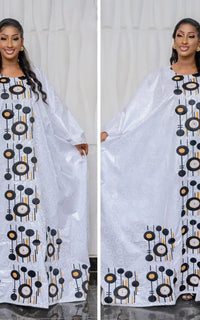 Boubou Africain Pour Couple Blanc