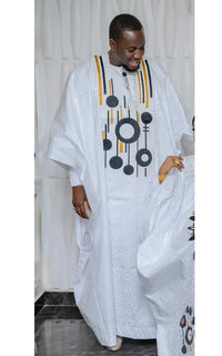 Boubou Africain Pour Couple Blanc