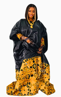 Boubou Bazin Femme Jaune Et Noir