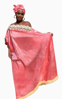 Boubou Bazin Rose Femme