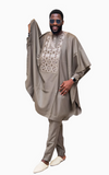 Boubou Bazin Sénégalais Gris Homme