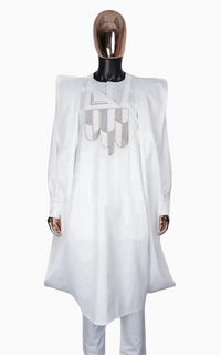 Boubou Blanc pour Homme 3 pièces