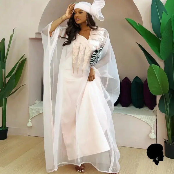 Boubou Femme Grande Taille Blanc