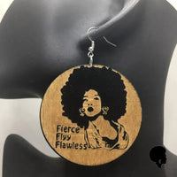 Boucle D’Oreille Afro En Bois