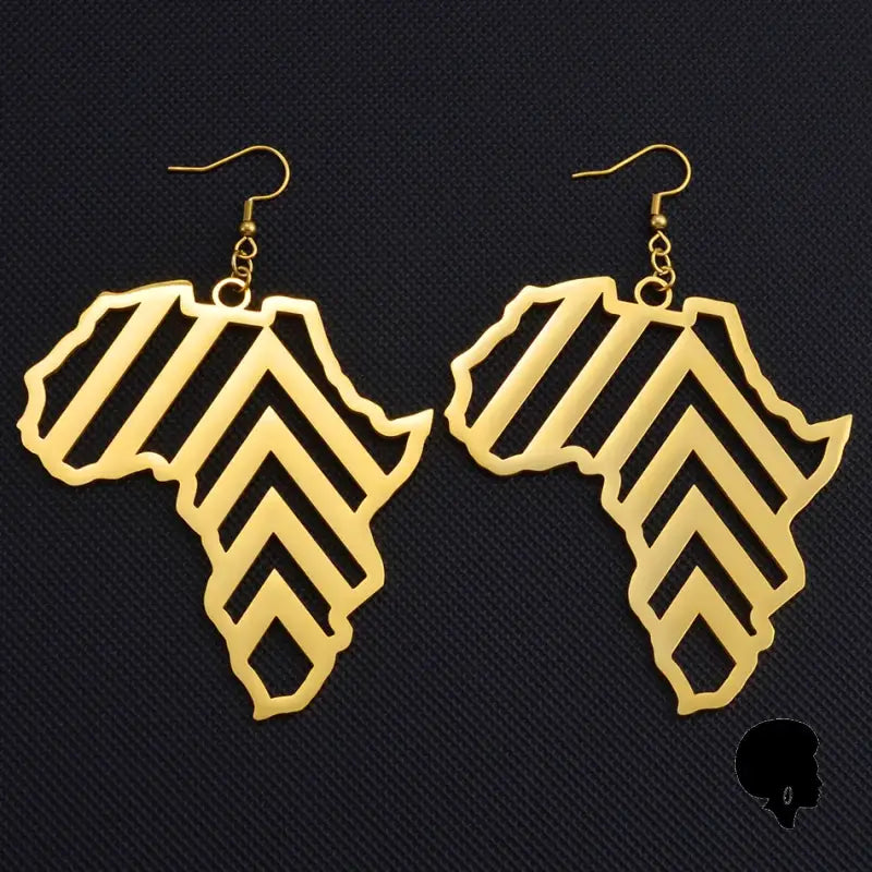 Boucles d'oreilles plaqué or motif d'inspiration africaine Boucles d'oreilles plaqué or motif d'inspiration africaine