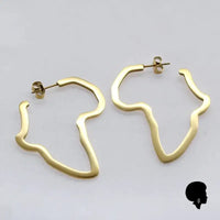 Boucles d’Oreilles Continent Africain Plaqué