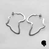 Boucles d’Oreilles Continent Africain Plaqué