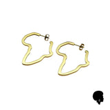 Boucles d’Oreilles Continent Africain Plaqué