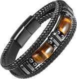 Bracelet Africain Homme Cuir œil De Tigre
