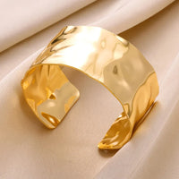 Bracelet Manchette Ondulé en Acier Inoxydable