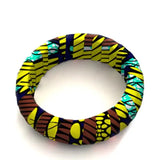 Bracelet Tissu en Wax Jaune