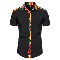 Chemise Africaine Homme Ankara à Manches Courtes