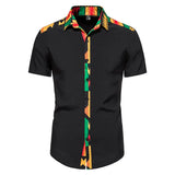 Chemise Africaine Homme Ankara à Manches Courtes