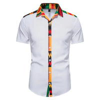 Chemise Africaine Homme Ankara à Manches Courtes