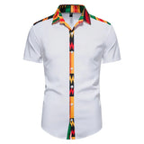 Chemise Africaine Homme Ankara à Manches Courtes