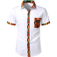 Chemise africaine Homme Kente à Manches Courtes