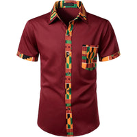 Chemise africaine Homme Kente à Manches Courtes