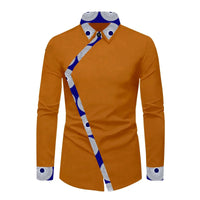 Chemise Africaine Homme Manche Longue Orange