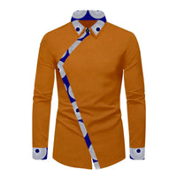 Chemise Africaine Homme Manche Longue Orange