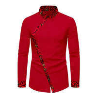 Chemise Africaine Homme Manche Longue Rouge