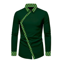 Chemise Africaine Homme Manche Longue Vert