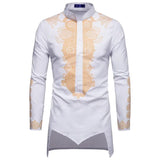 Chemise Africaine Longue Noire Et Dorée