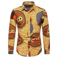 Chemise Africaine Manches Longues Marron Clair