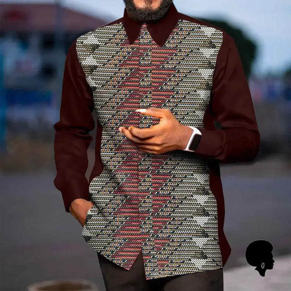 Chemise Homme Pagne – Afro Élégance