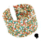 Collier Africain en Perles Multicouches