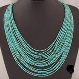 Collier Africain en Perles Multicouches