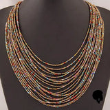 Collier Africain en Perles Multicouches