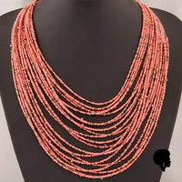 Collier Africain en Perles Multicouches