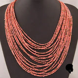 Collier Africain en Perles Multicouches