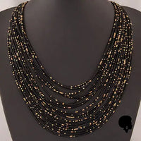 Collier Africain en Perles Multicouches