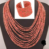 Collier Africain en Perles Multicouches