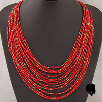 Collier Africain en Perles Multicouches