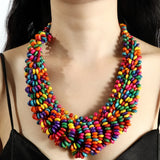 Collier Africain Perles Multicolores