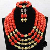 Collier Africain Traditionnel en Corail