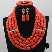 Collier Africain Traditionnel en Corail