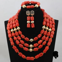 Collier Africain Traditionnel en Corail