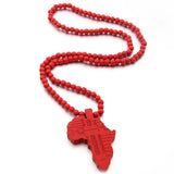 Collier Continent Africain en Bois