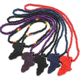Collier Continent Africain en Bois