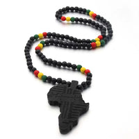 Collier Continent Africain en Bois