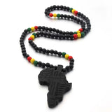 Collier Continent Africain en Bois