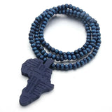 Collier Continent Africain en Bois