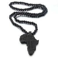 Collier Continent Africain en Bois