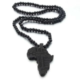 Collier Continent Africain en Bois