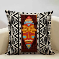 Coussin Motif Masque Africain