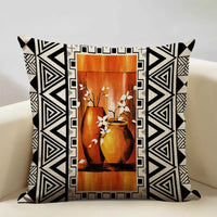 Coussin Motif Vase Africain